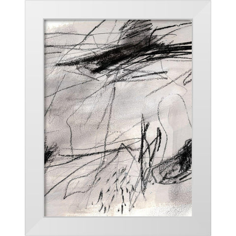 Charcoal Waltz I White Modern Wood Framed Art Print by Parker, Jennifer Paxton
