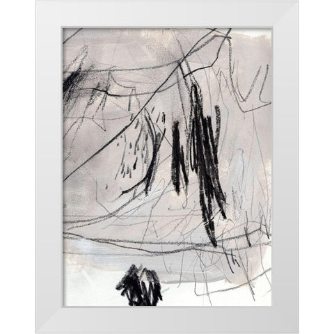 Charcoal Waltz II White Modern Wood Framed Art Print by Parker, Jennifer Paxton