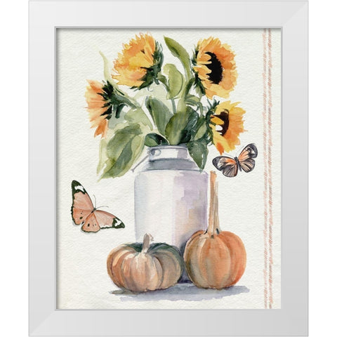 Autumn Sunflowers II White Modern Wood Framed Art Print by Parker, Jennifer Paxton
