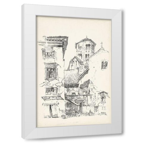 Vintage Italian Village II White Modern Wood Framed Art Print by Foust, Richard