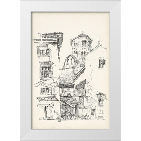 Vintage Italian Village II White Modern Wood Framed Art Print by Foust, Richard