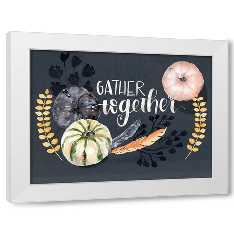Harvest Blue Pumpkin II White Modern Wood Framed Art Print by Parker, Jennifer Paxton