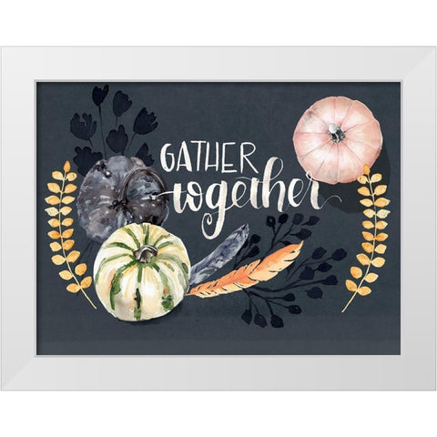 Harvest Blue Pumpkin II White Modern Wood Framed Art Print by Parker, Jennifer Paxton