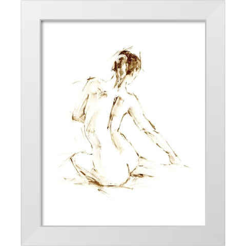 Drybrush Figure Study I White Modern Wood Framed Art Print by Harper, Ethan