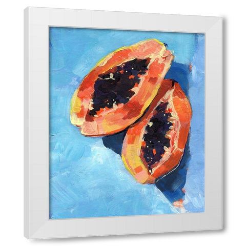 Bold Papaya I White Modern Wood Framed Art Print by Parker, Jennifer Paxton
