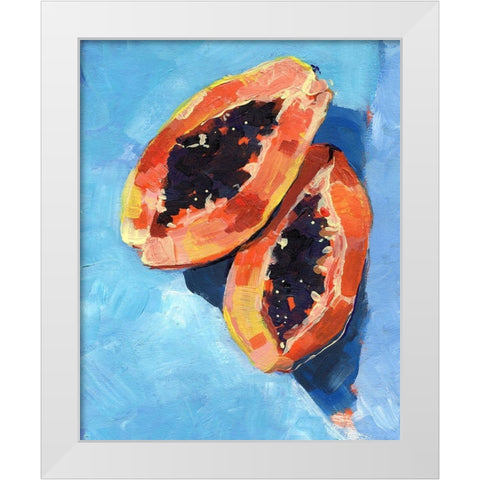Bold Papaya I White Modern Wood Framed Art Print by Parker, Jennifer Paxton