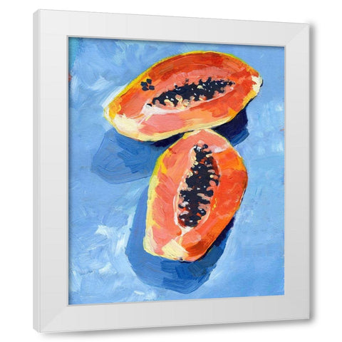Bold Papaya II White Modern Wood Framed Art Print by Parker, Jennifer Paxton
