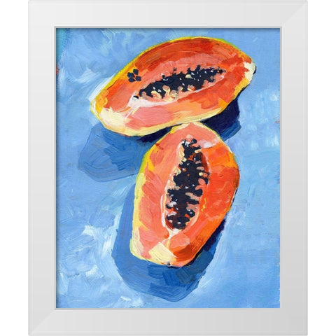 Bold Papaya II White Modern Wood Framed Art Print by Parker, Jennifer Paxton