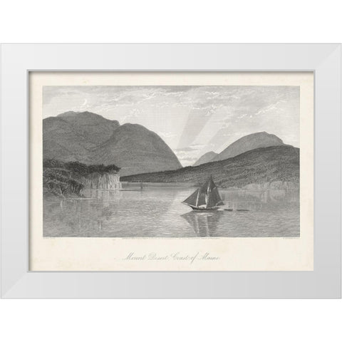Mount Desert-Coast of Maine White Modern Wood Framed Art Print by Bryant, William Cullen
