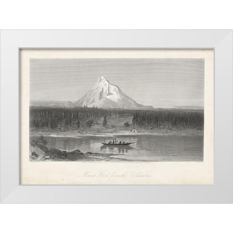 Mount Hood from the Columbia White Modern Wood Framed Art Print by Bryant, William Cullen