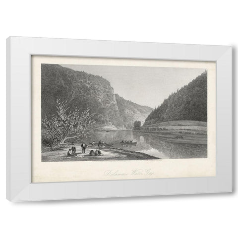 Delaware Water Gap White Modern Wood Framed Art Print by Bryant, William Cullen