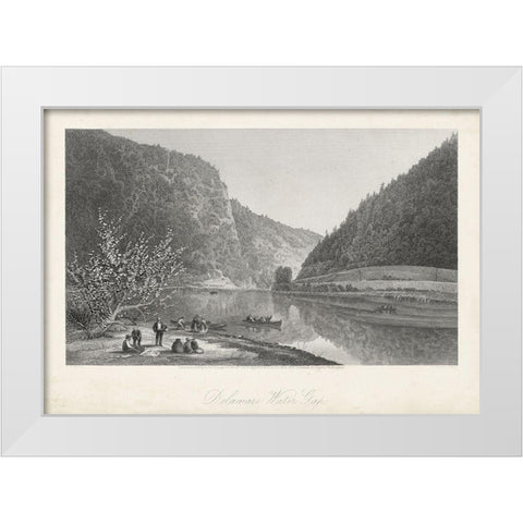 Delaware Water Gap White Modern Wood Framed Art Print by Bryant, William Cullen