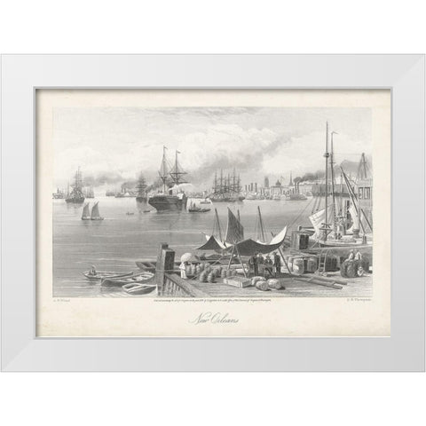 New Orleans White Modern Wood Framed Art Print by Bryant, William Cullen