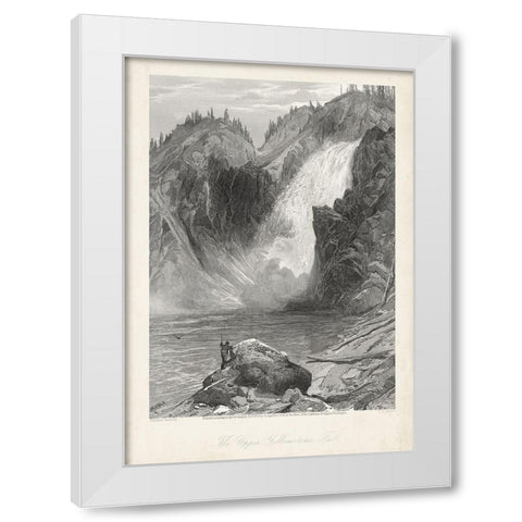 The Upper Yellowstone Falls White Modern Wood Framed Art Print by Bryant, William Cullen