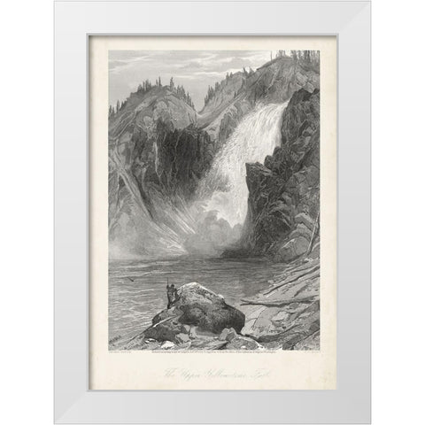 The Upper Yellowstone Falls White Modern Wood Framed Art Print by Bryant, William Cullen