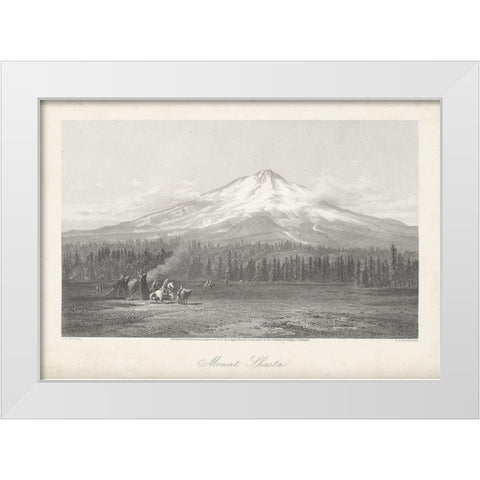 Mount Shasta White Modern Wood Framed Art Print by Bryant, William Cullen