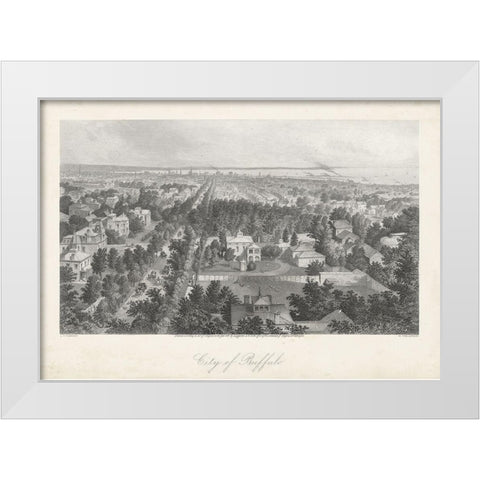 City of Buffalo White Modern Wood Framed Art Print by Bryant, William Cullen