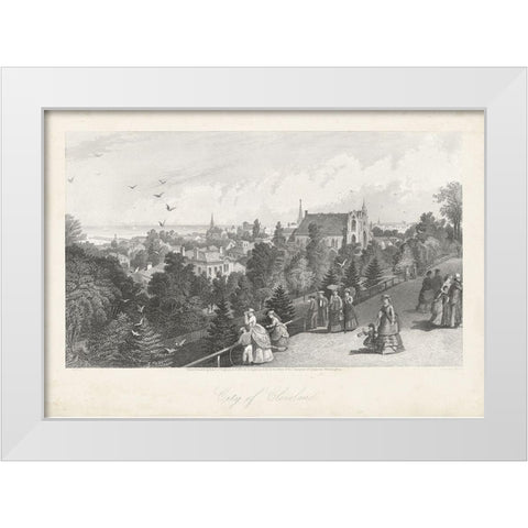 City of Cleveland White Modern Wood Framed Art Print by Bryant, William Cullen