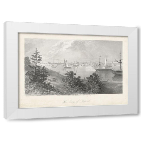 City of Detroit White Modern Wood Framed Art Print by Bryant, William Cullen