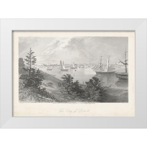 City of Detroit White Modern Wood Framed Art Print by Bryant, William Cullen