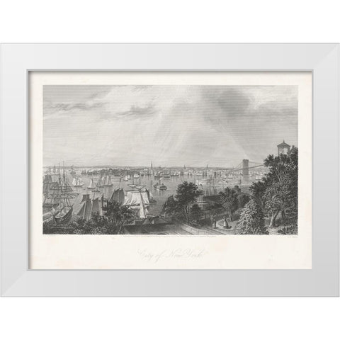 City of New York White Modern Wood Framed Art Print by Bryant, William Cullen