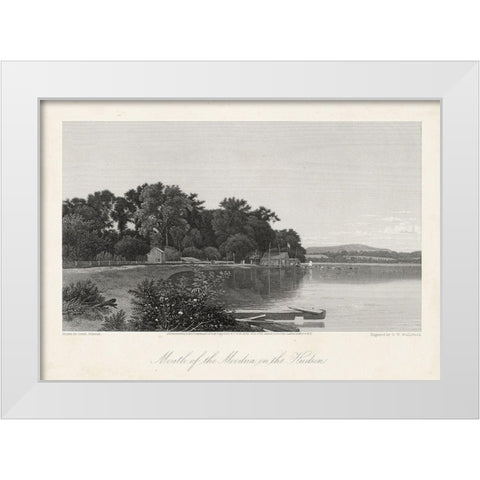 Mouth of the Moodna-on the Hudson White Modern Wood Framed Art Print by Bryant, William Cullen