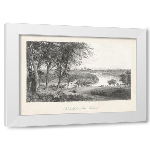 Philadelphia From Belmont White Modern Wood Framed Art Print by Bryant, William Cullen
