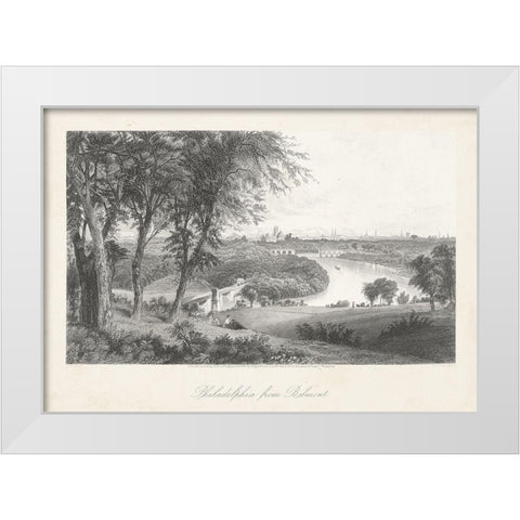 Philadelphia From Belmont White Modern Wood Framed Art Print by Bryant, William Cullen
