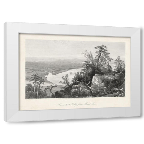 Connecticut Valley from Mount Tom White Modern Wood Framed Art Print by Bryant, William Cullen