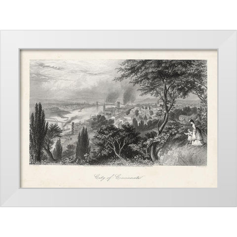 City of Cincinnati White Modern Wood Framed Art Print by Bryant, William Cullen