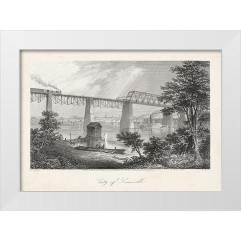 City of Louisville White Modern Wood Framed Art Print by Bryant, William Cullen