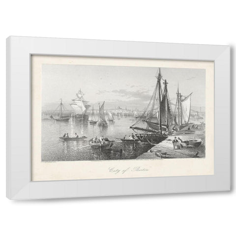 City of Boston White Modern Wood Framed Art Print by Bryant, William Cullen