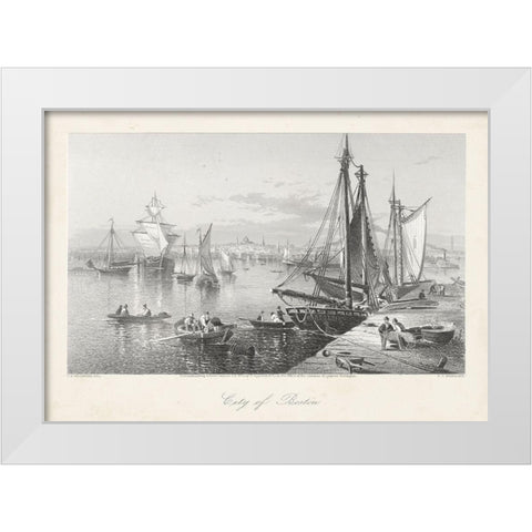 City of Boston White Modern Wood Framed Art Print by Bryant, William Cullen