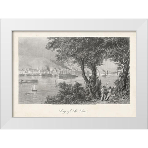 City of St. Louis White Modern Wood Framed Art Print by Bryant, William Cullen