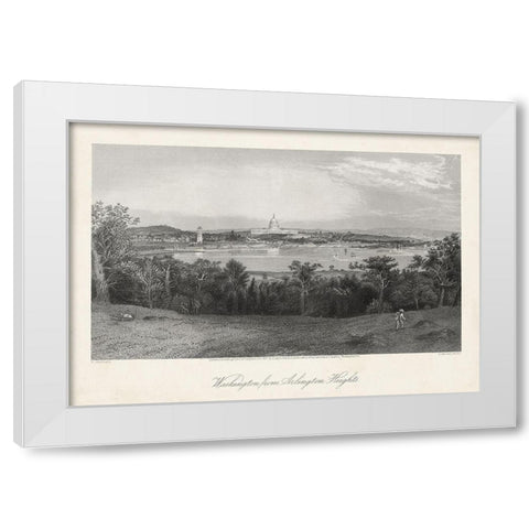 Washington from Arlington Heights White Modern Wood Framed Art Print by Bryant, William Cullen