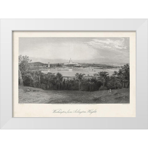 Washington from Arlington Heights White Modern Wood Framed Art Print by Bryant, William Cullen