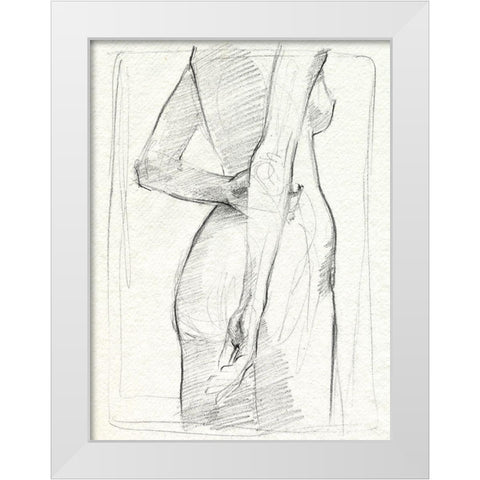 Demure I White Modern Wood Framed Art Print by Parker, Jennifer Paxton