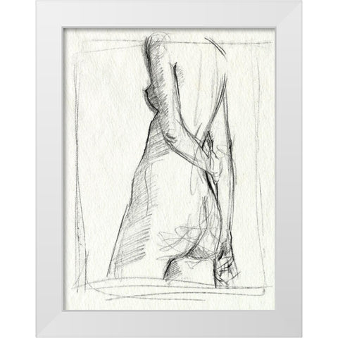 Demure II White Modern Wood Framed Art Print by Parker, Jennifer Paxton