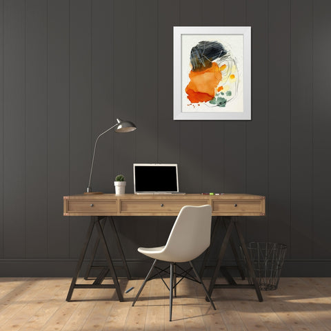 Splat I White Modern Wood Framed Art Print by Parker, Jennifer Paxton