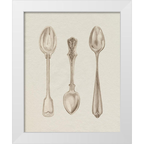 Silver Spoon I White Modern Wood Framed Art Print by Popp, Grace