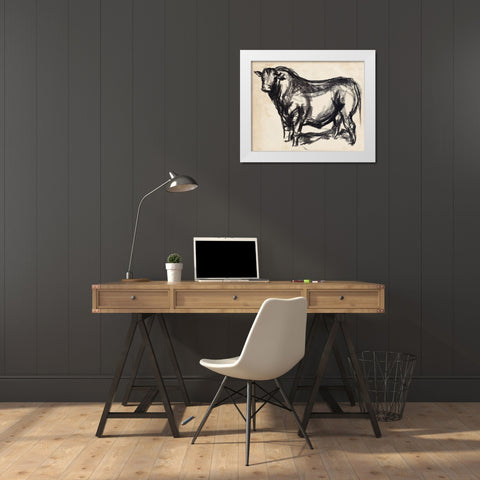Black Angus II White Modern Wood Framed Art Print by Parker, Jennifer Paxton