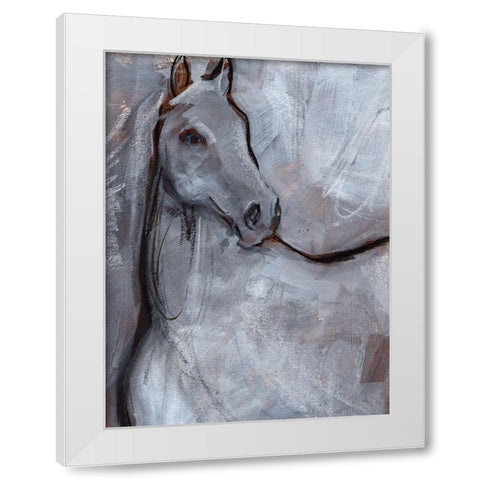 White Horse Contour I White Modern Wood Framed Art Print by Parker, Jennifer Paxton