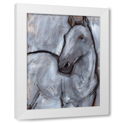 White Horse Contour II White Modern Wood Framed Art Print by Parker, Jennifer Paxton