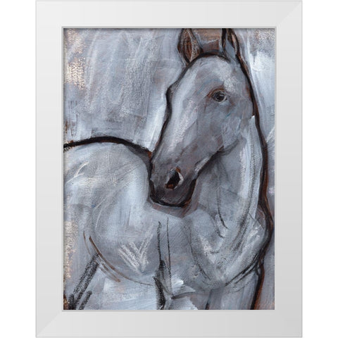White Horse Contour II White Modern Wood Framed Art Print by Parker, Jennifer Paxton