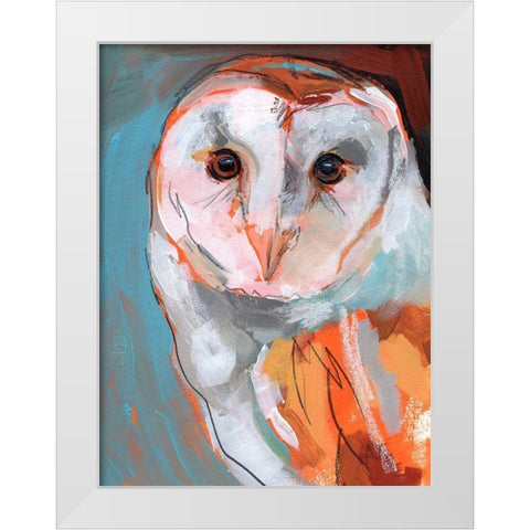Optic Owl II White Modern Wood Framed Art Print by Parker, Jennifer Paxton