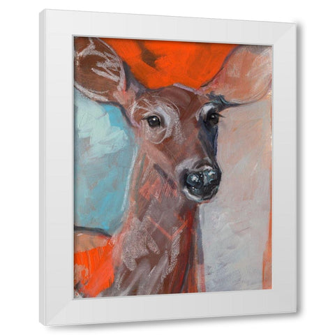 Doe Eyes I White Modern Wood Framed Art Print by Parker, Jennifer Paxton