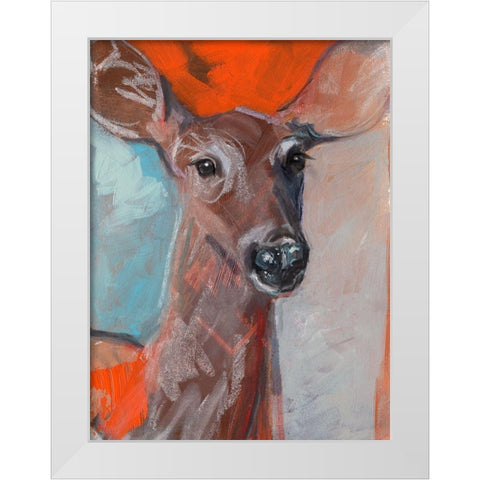 Doe Eyes I White Modern Wood Framed Art Print by Parker, Jennifer Paxton