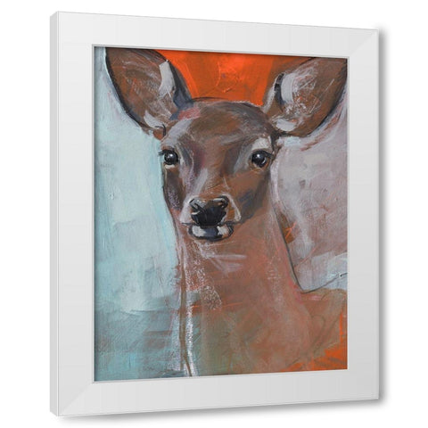 Doe Eyes II White Modern Wood Framed Art Print by Parker, Jennifer Paxton