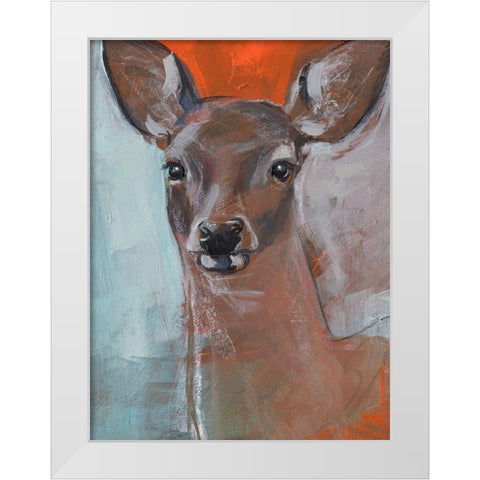Doe Eyes II White Modern Wood Framed Art Print by Parker, Jennifer Paxton