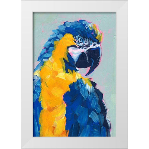 Pop Art Parrot II White Modern Wood Framed Art Print by Parker, Jennifer Paxton